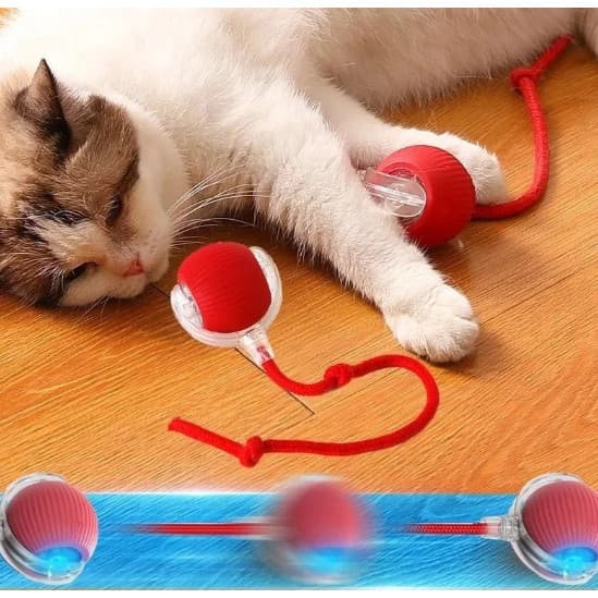 Brinquedos Inteligentes Para Gatos Bola De Rolamento Automática Cauda Falsa Recarregável Elétrico
