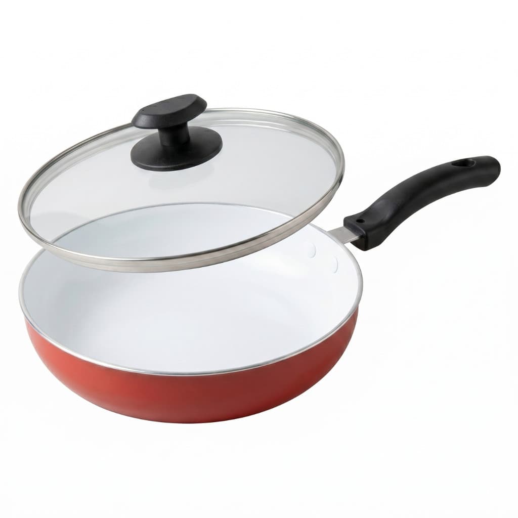 Frigideira Cerâmica 24cm Corbã Qatar Antiaderente Tampa Vidro Preta Não Gruda Premium