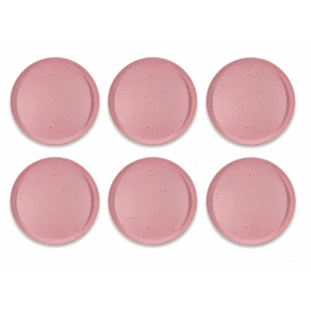KIT 6 PRATOS DE SOBREMESA LINHA ORGÂNICA ROSA 19 CM AD