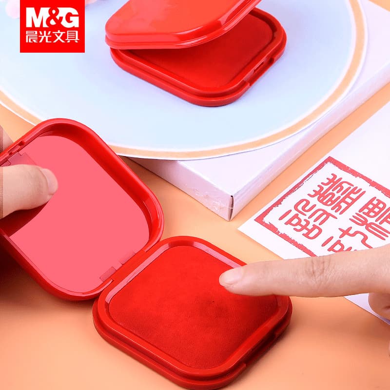 Chenguang Almofada de carimbo de secagem rápida Almofada de carimbo vermelho Óleo de secagem rápida Tamanho pequeno Flip