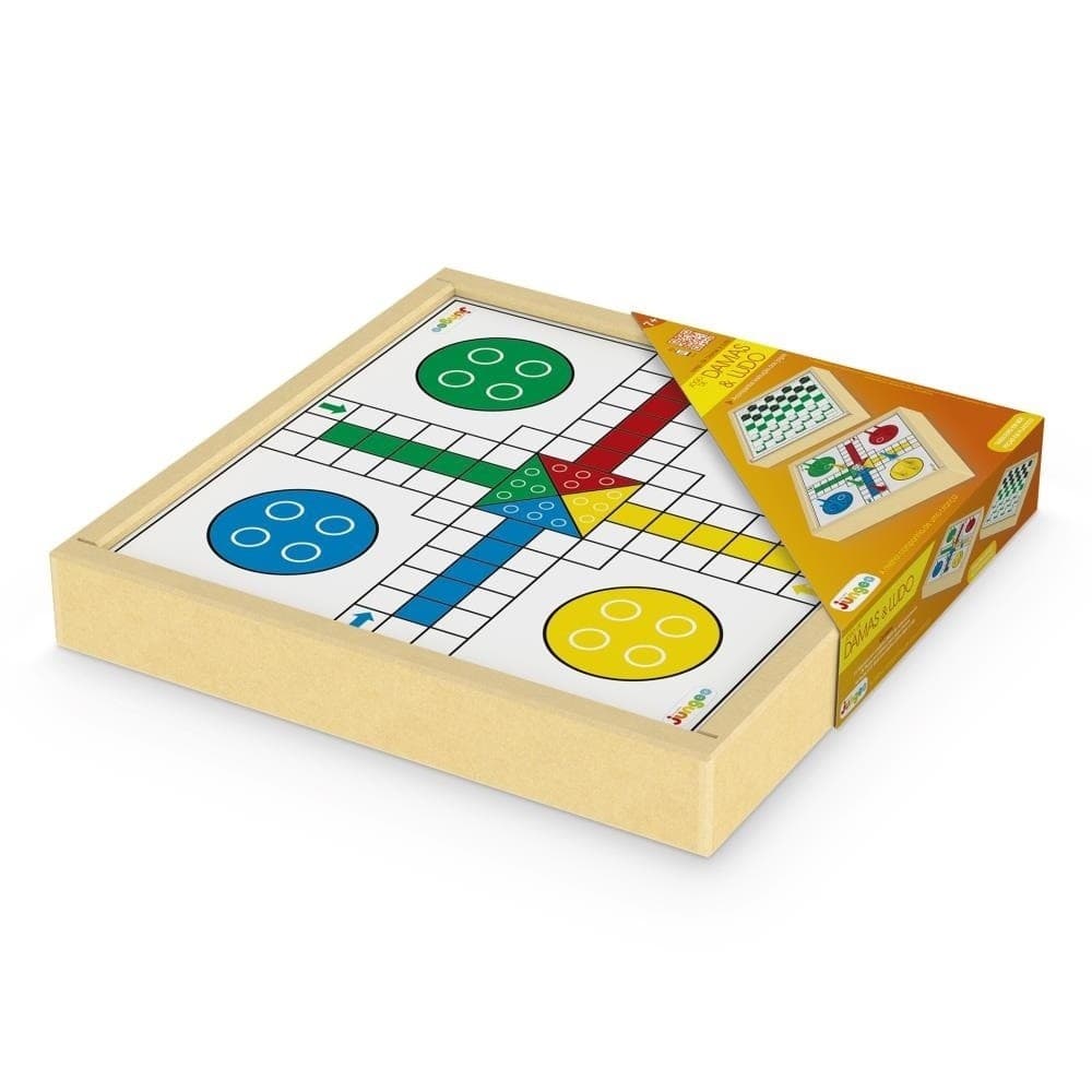 Jogo 2 em 1 Dama e Ludo em Mdf