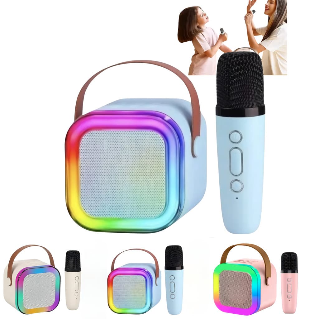 Caixinha De Som Karaoke Infantil Bluetooth Portátil Bivolt