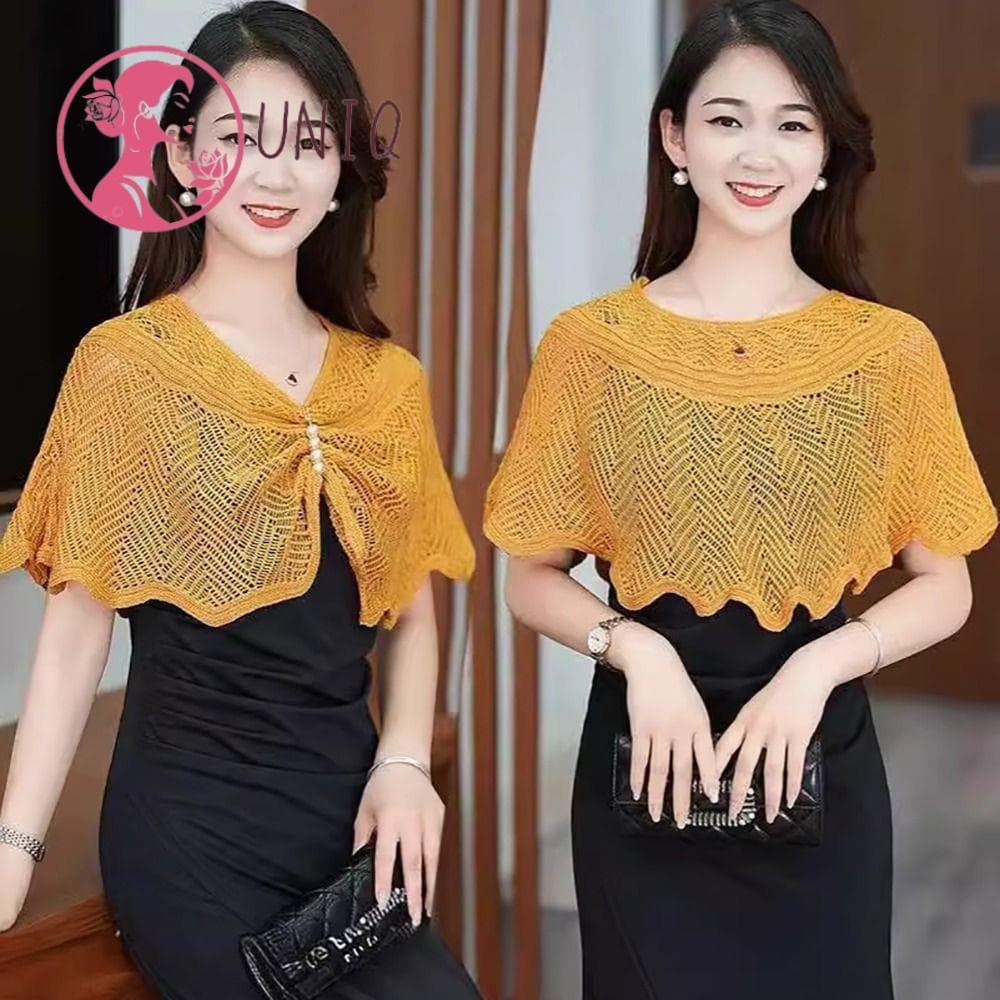 Xale De Malha UNIQ , Curto De Tule Multicolorido , Jaqueta Fina De Renda Respirável Feminina Tops Femininos