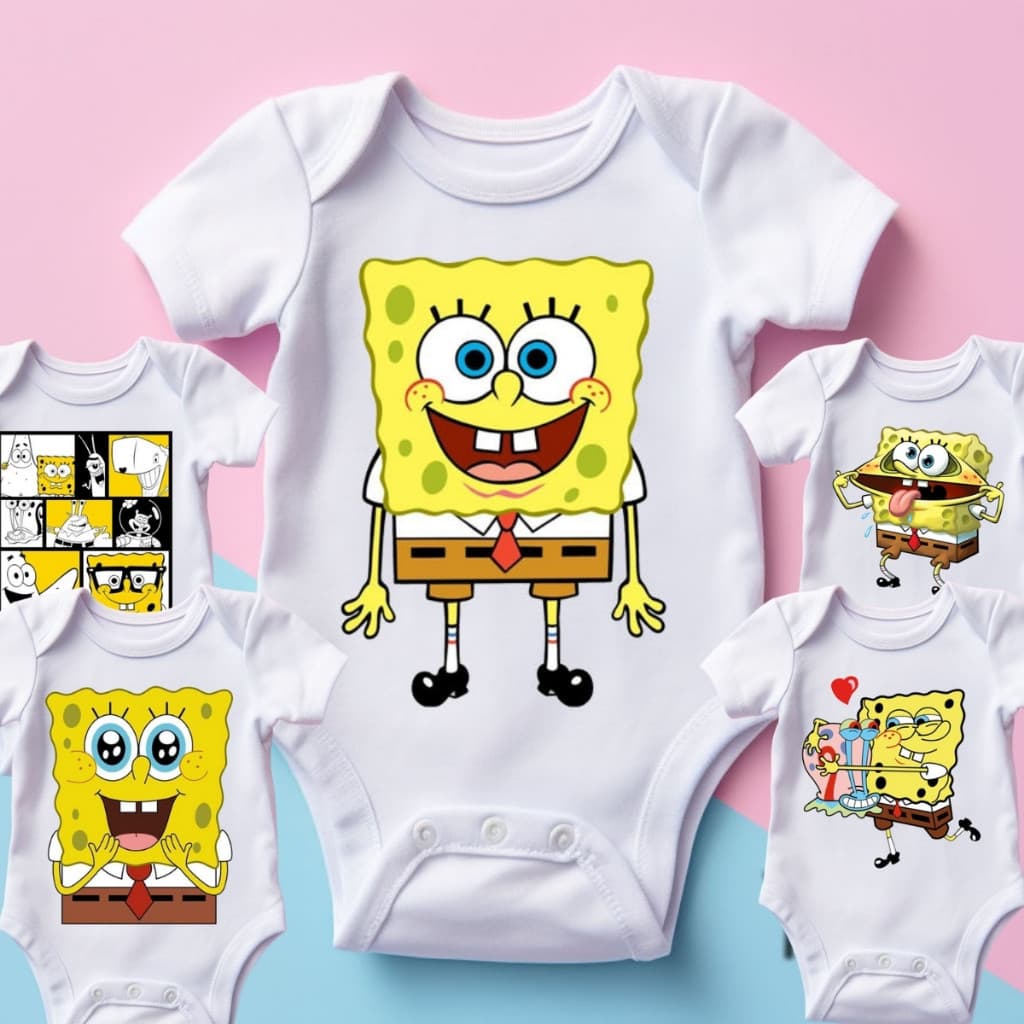 Body Bob Esponja, Patrick e Sr Sirigueijo Personalizado | Roupinha Criativa para Bebê !