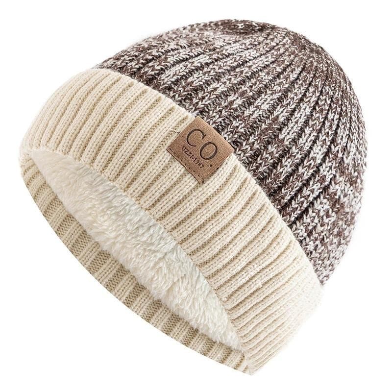 Novos Chapéus De Inverno Unissex De Dois Tons Adicionam Forro De Pele Moda Masculina Gorro Quente Casual Malha WQBRCX262