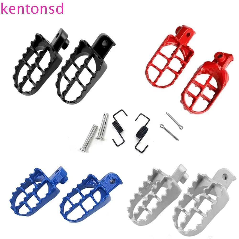 Pedais De Motocicleta KENTONSD , Pinos De Pé Em Material De Ferro Preto/Prata , Parafusos De Molas , Apoio Para Os Pés D