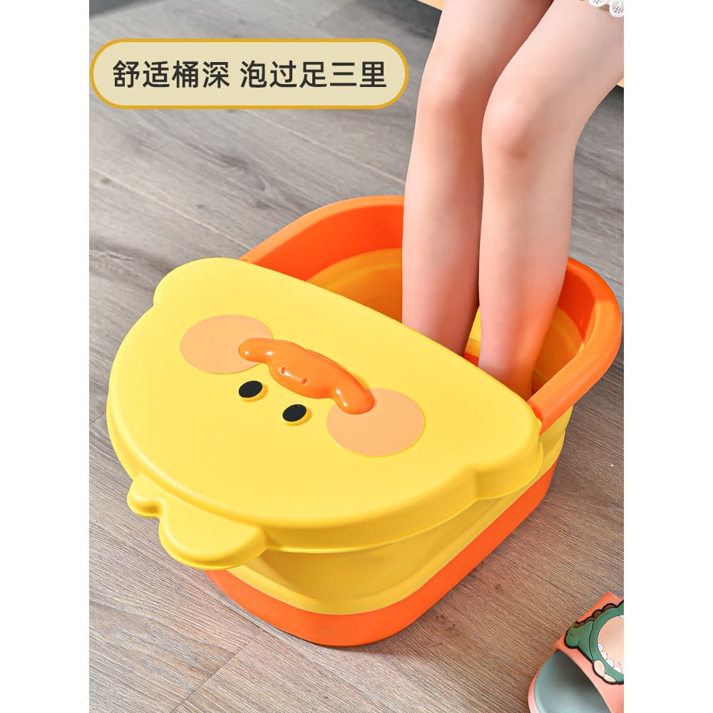Banheira para pés infantil, dobrável, plástico doméstico, portátil, banheira para pés, desenho animado, banheira para pé