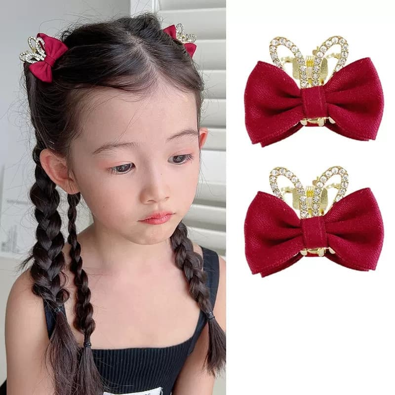 Princesa coroa acessórios de cabelo crianças arco vermelho temperamento tridimensional coroa dupla face pequeno clipe me