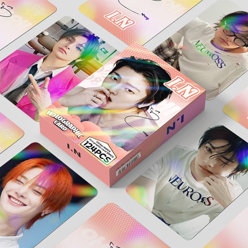 124 Pçs/Caixa Stray Kids I.N Photocards Holográfico LOMO Cartão KPOP Coleção De Adesivos