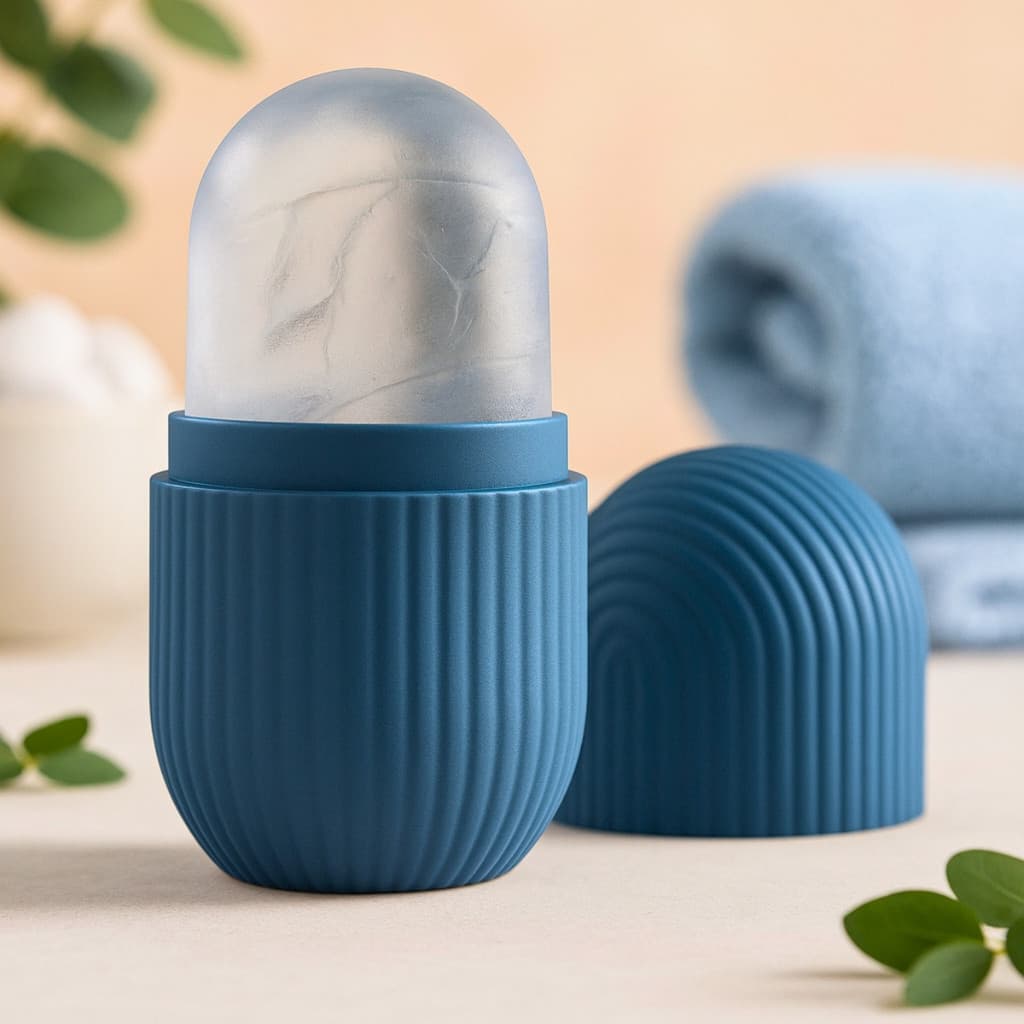 Gelo Facial Massageador Rolo de Gelo Massageador Facial de Silicone Calmante para Rosto Drenagem Facial
