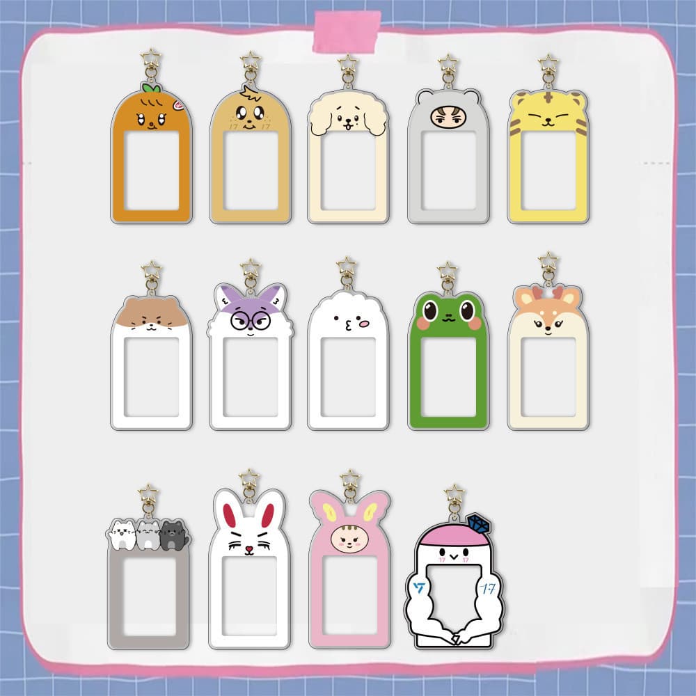 Kpop Idol Seventeen Miniteen Chaveiro Porta-Cartão Fotográfico Acrílico Fofo De Desenho Animado