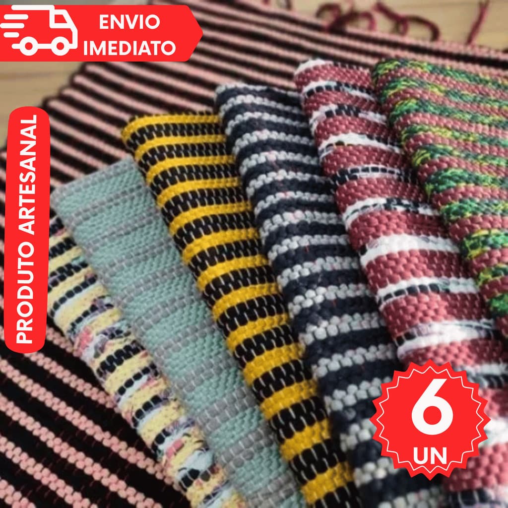 Kit Tapete Para Porta Cozinha Grande Sortidos Cores Escuras e Claras 75x50 cm zebra Artesanal Tear