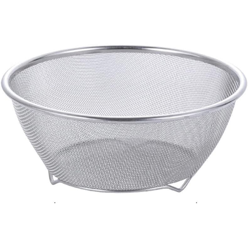 1 unidade de peneira de aço inoxidável para lavar arroz, cesto de malha de 7 polegadas para cozinha, cesto escorredor, p