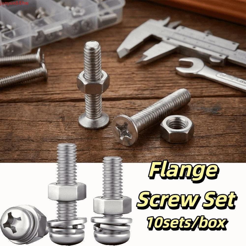 Parafuso De Flange Chanfrado JUNYUE Phillips , Conjunto De Sortimento De Porcas De Superfícies Chanfradas Integradas