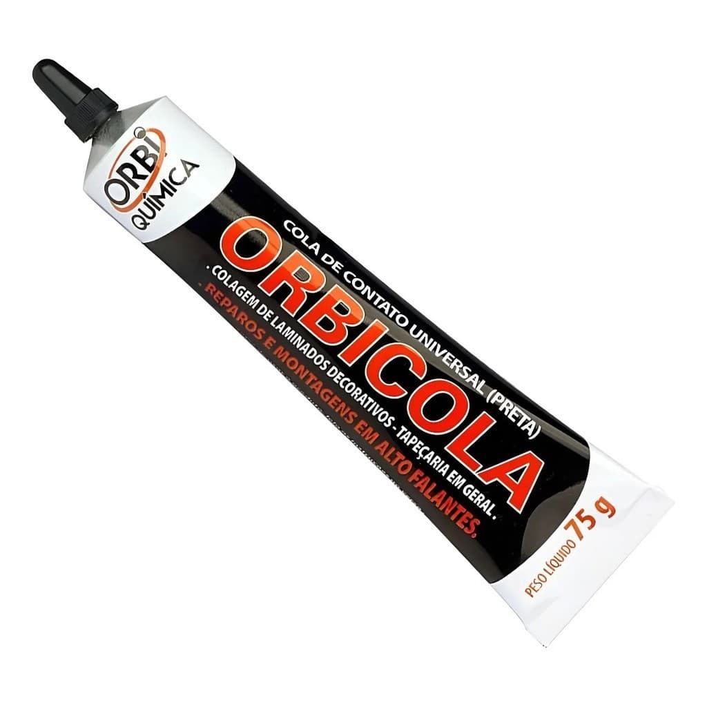 Orbicola Preta 75g Cola Contato Universal Reparo Alto Falante Colagem Durável