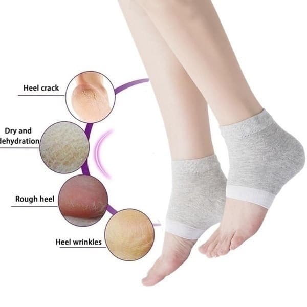 2PCS Meias Com silicone gel Hidratante Para Calcanhar , Protecção De Pele