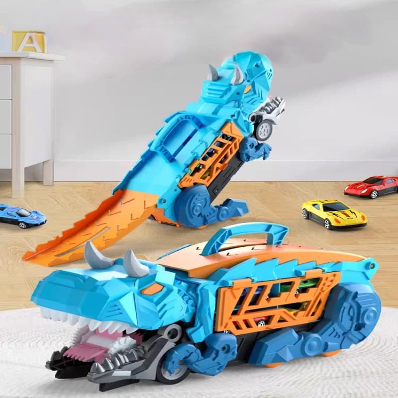 Kit Dinossauro Transformável com Caminhão e Veículos | Brinquedo Infantil Presente Criativo Divertido