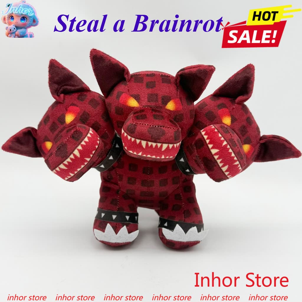 Roubar Um Brainrot Plush Cerberus Brinquedo De Pelúcia Macio Boneca Fofa Para Meninas Meninos Fãs Crianças Presente De A