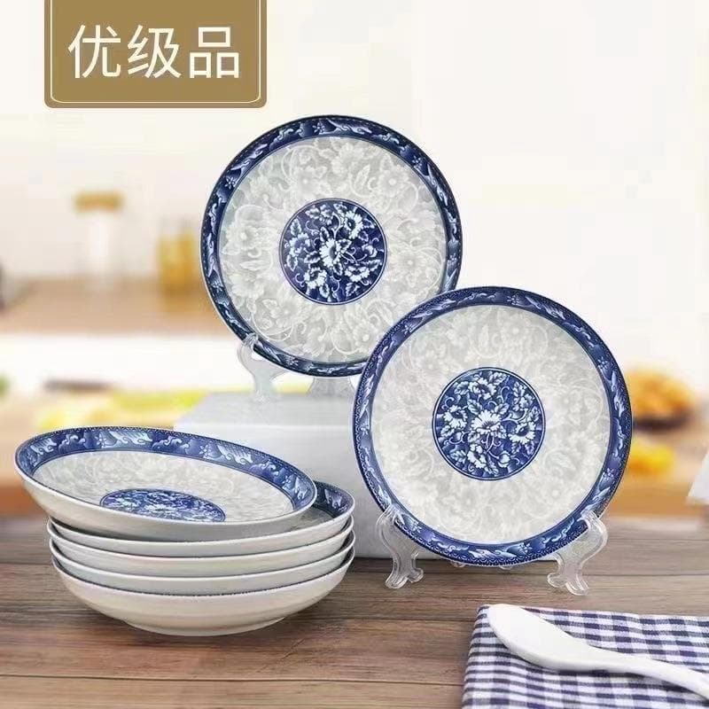 Jingdezhen conjunto de prato doméstico chinês simples cerâmica comer talheres pauzinhos placa sopa combinação pessoa Tab