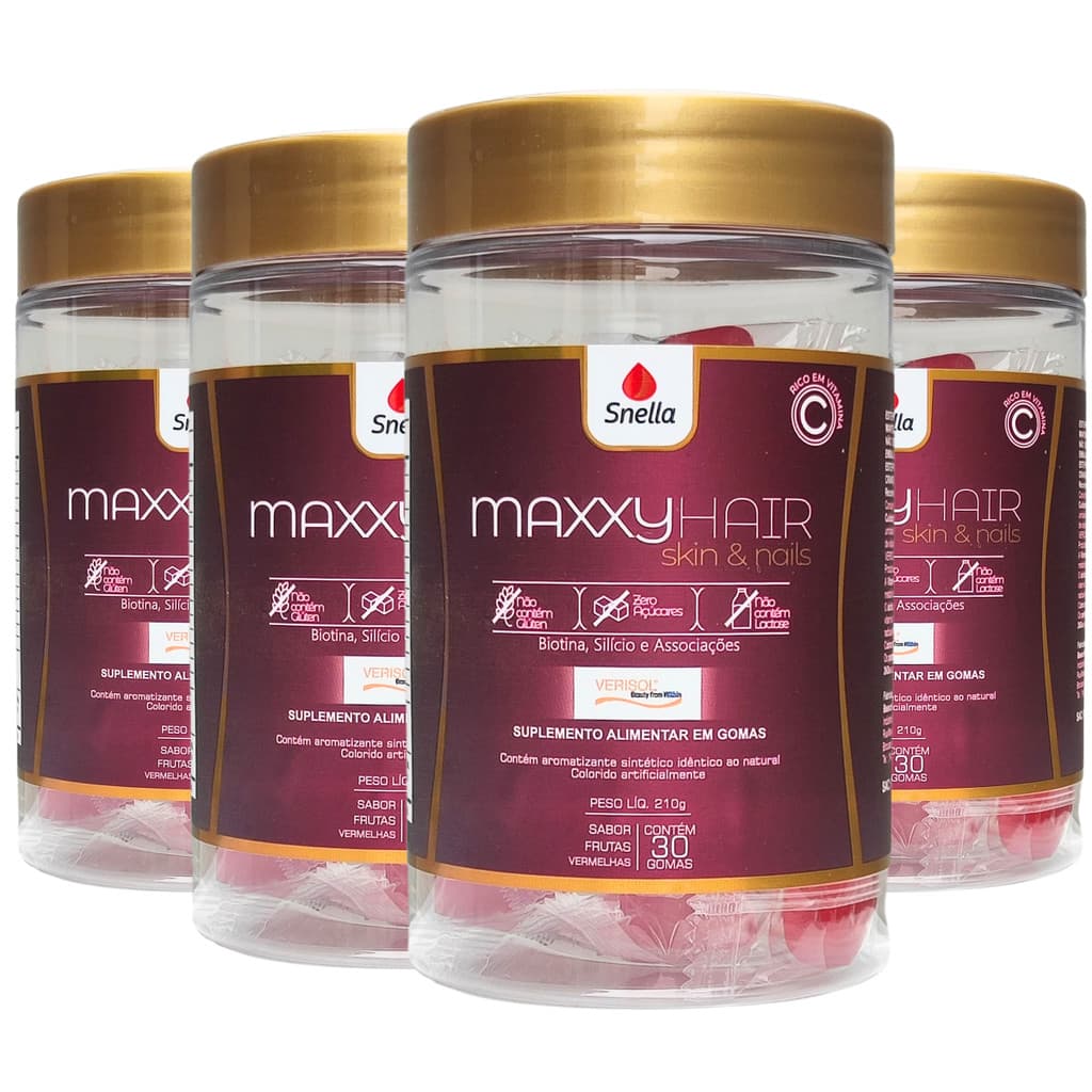Kit Colágeno Em Gomas Snella Cabelo, Pele E Unhas Verisol 30 Gummy 04 Un