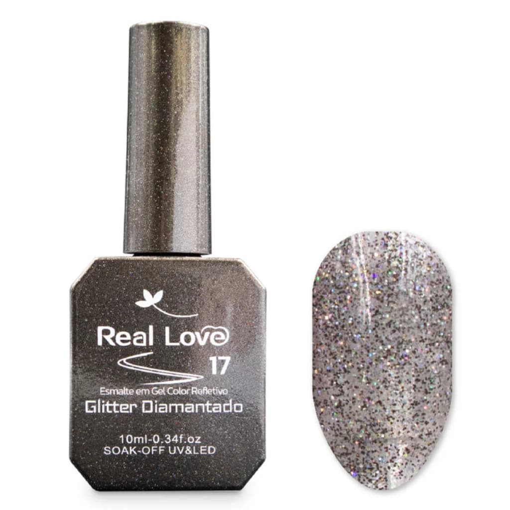 Esmalte Em Gel Glitter Refletivo - Real Love - Cor: 17