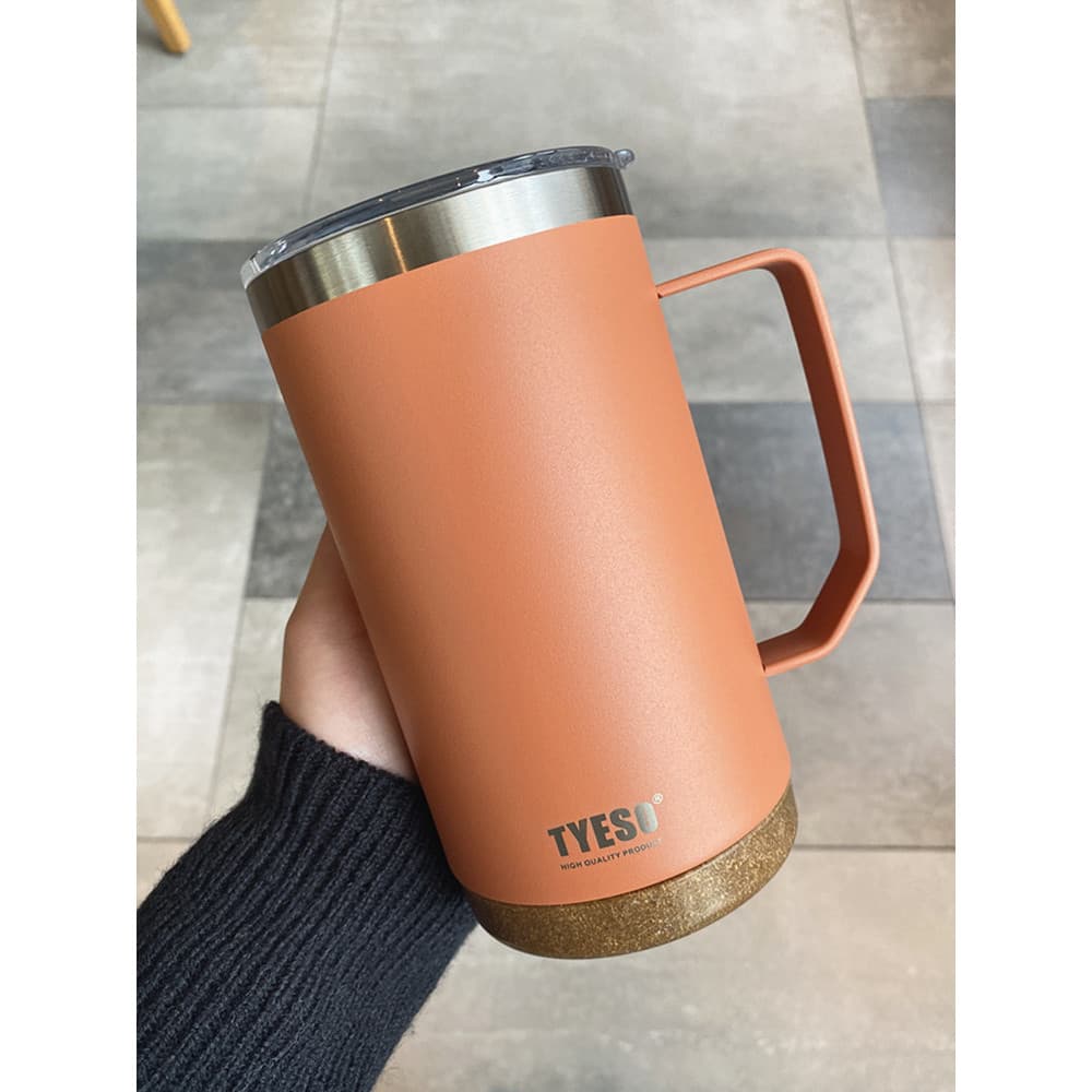 Caneca de aço inoxidável portátil isolamento frio copo térmico escritório copo de café de grande capacidade com alça cop