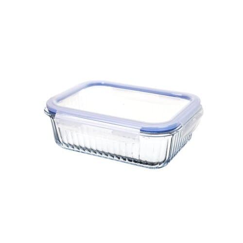 Pote Hermetico Borossilicato Retangular 1500ml Tampa Encaixe Seguro Armazenamento Frescor Duravel