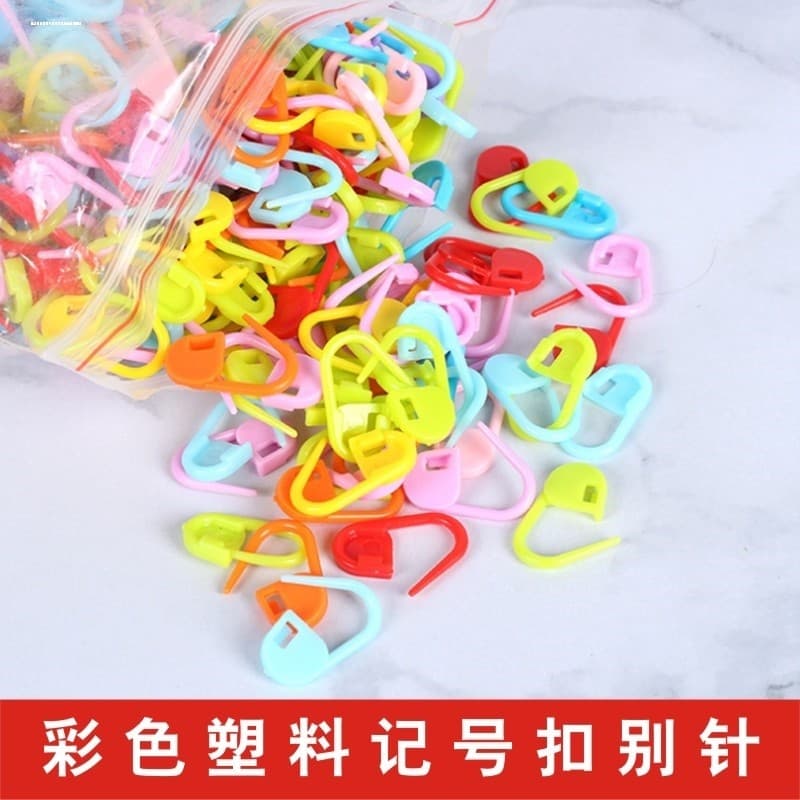 Plástico pequena fivela tricô artesanal diy ferramenta auxiliar marca fivela lã camisola ferramenta de tricô 10 pçs paco