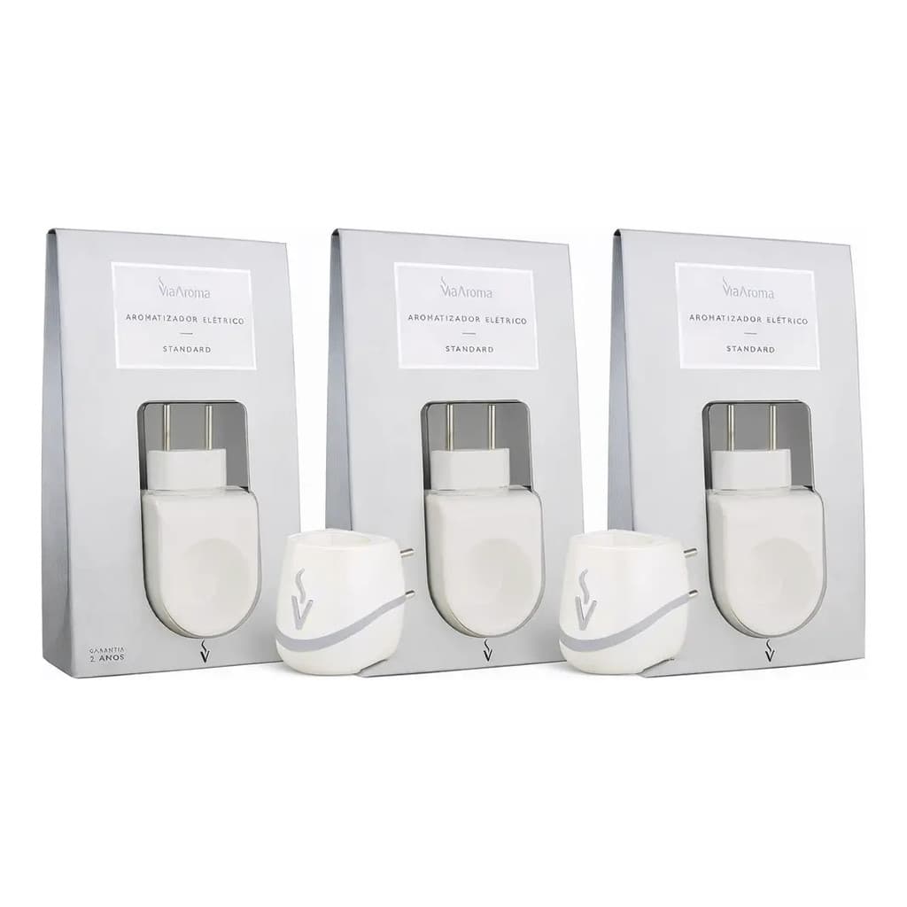 Kit 3 Difusor De Aromas Elétrico Via Aroma Standard Bivolt