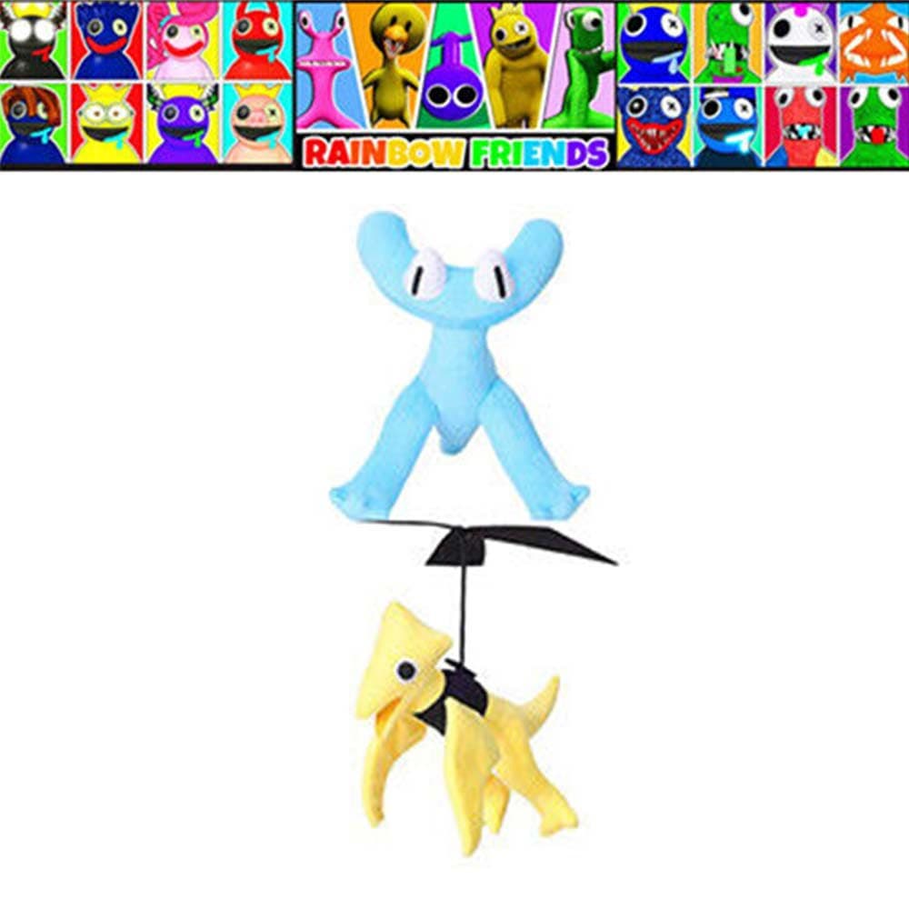 Rainbow Friends Cyan Plush Toy Yellow Friend Soft Stuffed Doll Gift