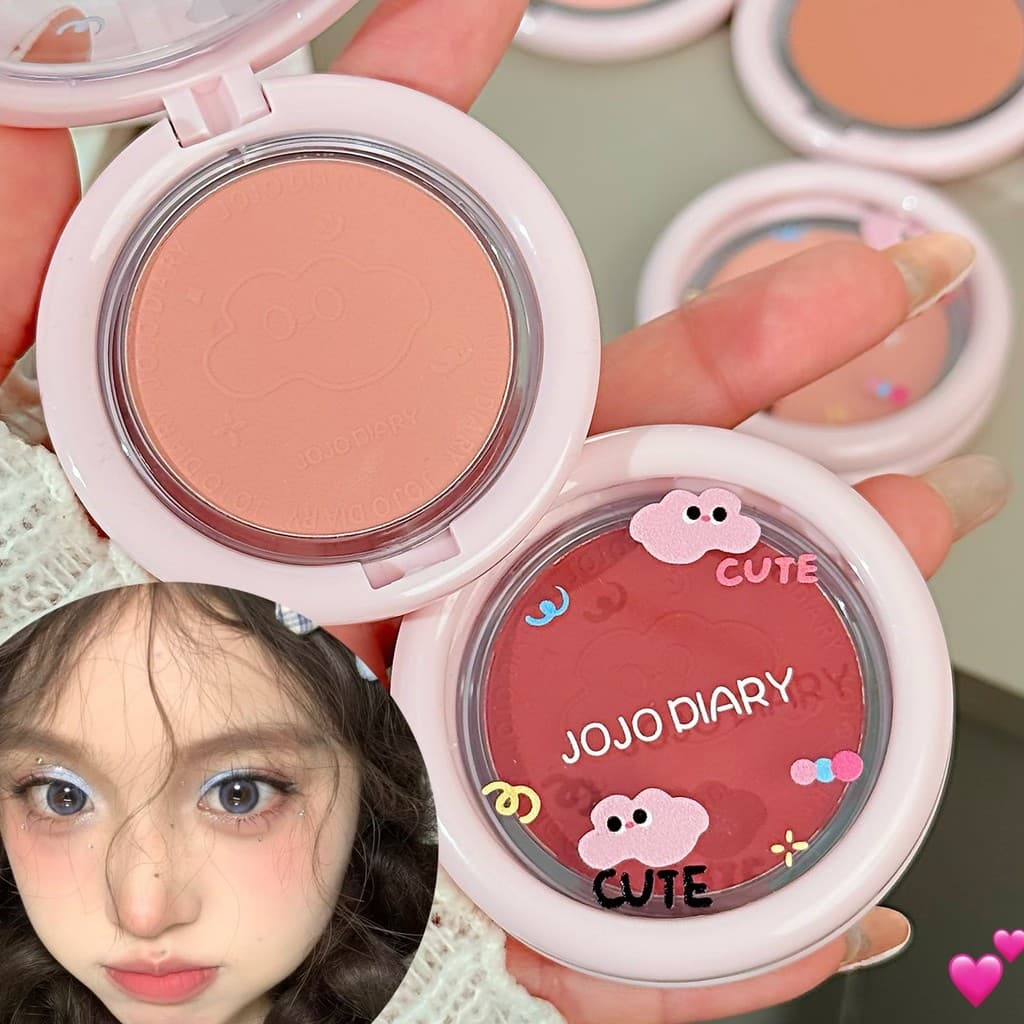 Diário longo nublado névoa macia Blush baixa saturação expansão macio rosa fosco Natural brilho contorno estudante Rouge