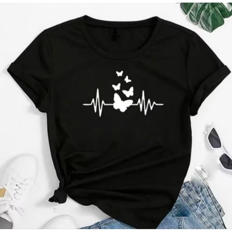 Camiseta Blusa feminina    Básica Para Academia e Trabalho Batimentos