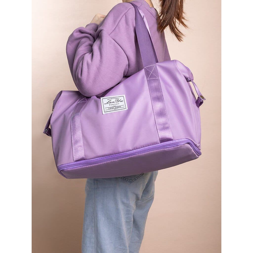 Bolsa de viagem grande capacidade feminina carrinho grande portátil viagem de negócios leve esperando por produção saco