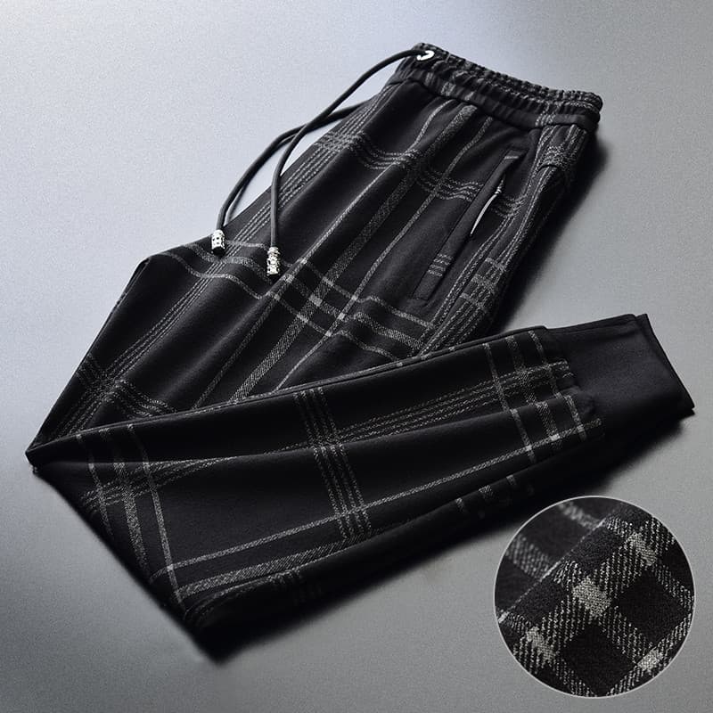 Calças bonitas masculinas na moda Casual xadrez calças primavera outono inverno 2023 novo estilo Street Wear Sweatpants