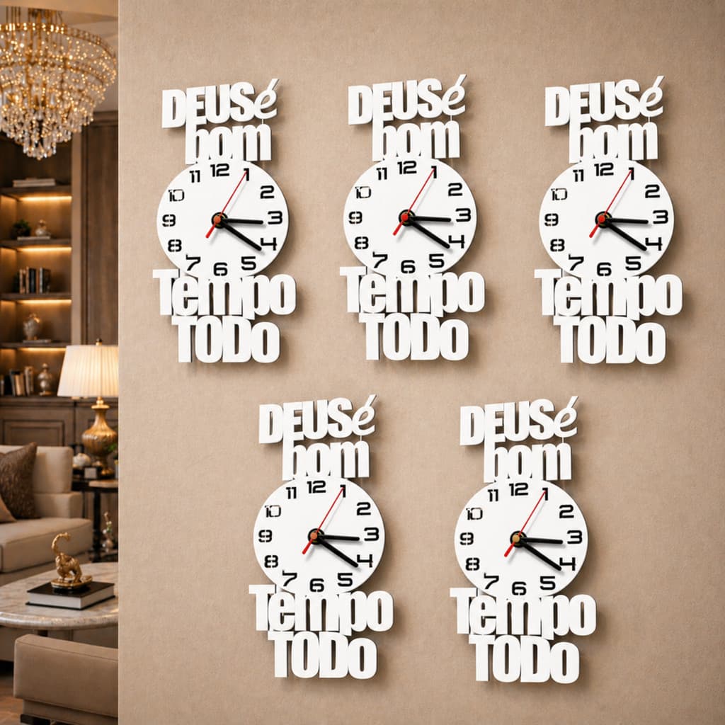 5 Relógios Parede Decorativo Estilo Luxo Alto Padrão