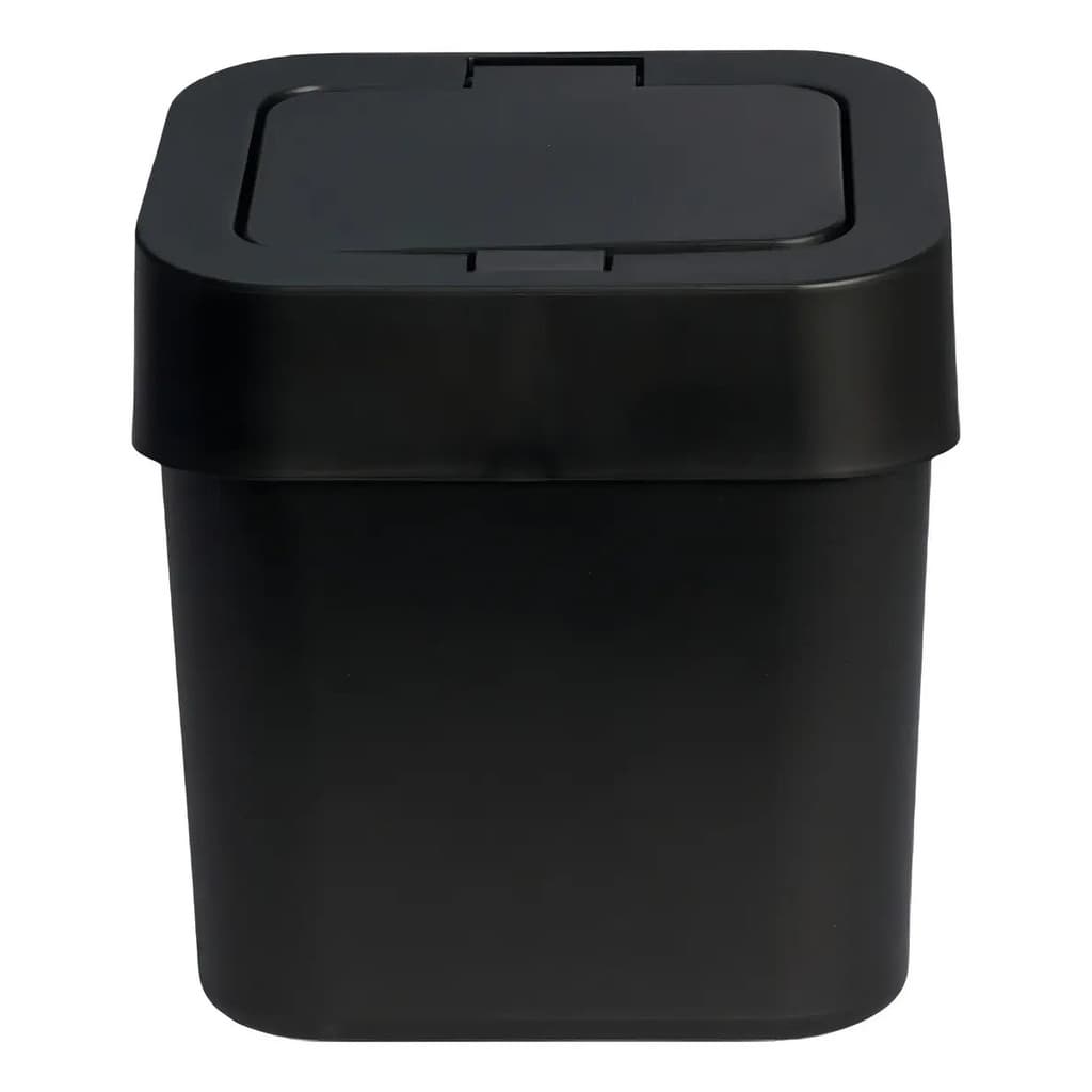 Lixeira De Pia Cozinha Compacta Com Tampa Click 4 Litros Cor Preto