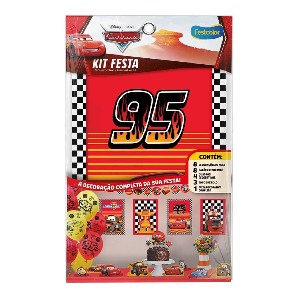 KIT FESTA 24 PEÇAS FILME CARROS DISNEY FESTCOLOR