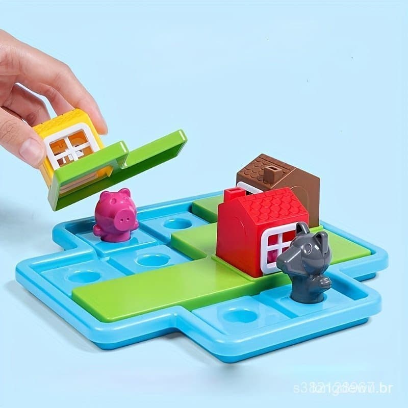 Brinquedos Educativos Para Bebês De Três Porcos/Inteligência De Pensamento Lógico Conjunto De Pais E Filhos Construção C