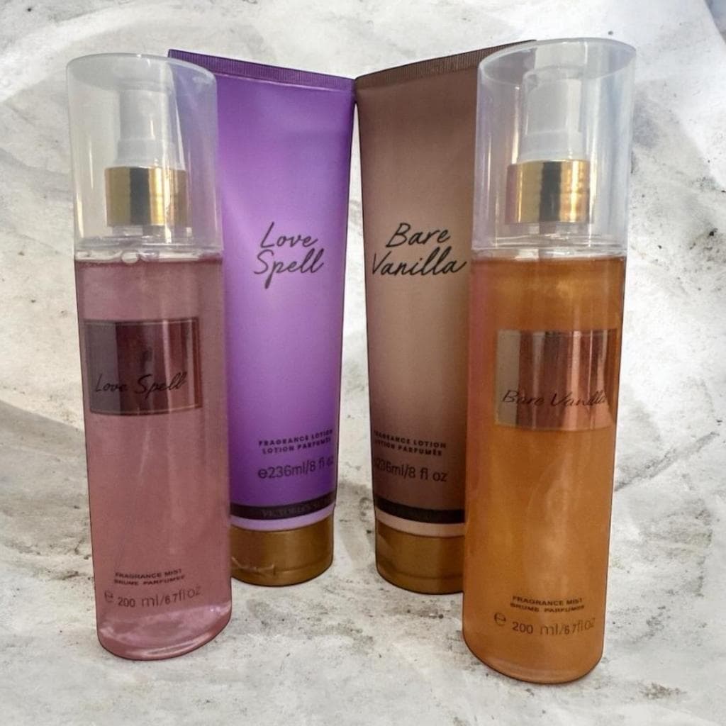 KIT 02 CREMES HIDRATANTES/BODY SPLASH 200ml Importado com Fragâncias Duradouras e Refrestantes