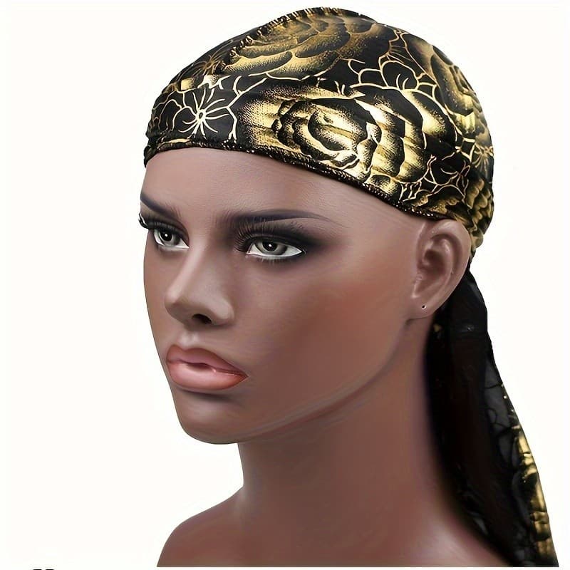 Chapéu com Lenço de Cabeça Rose Long Tail, Acessório para Dança de Rua Hip Hop UZPO**&-*&**