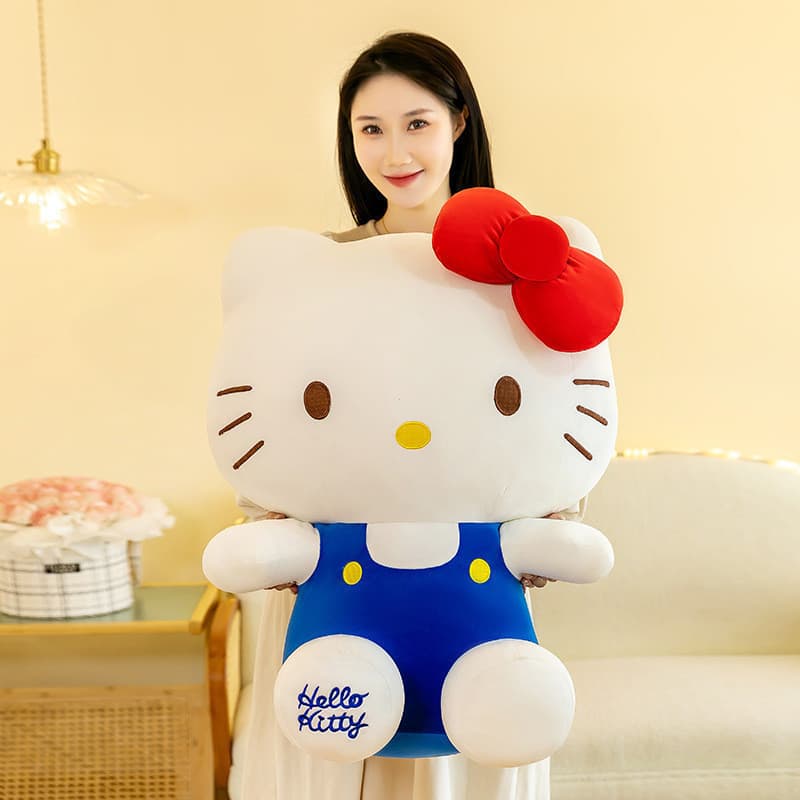 Clássico safira azul hellokitty boneca olá Kitty brinquedo de pelúcia olá kt boneca para menina presente aniversário cri