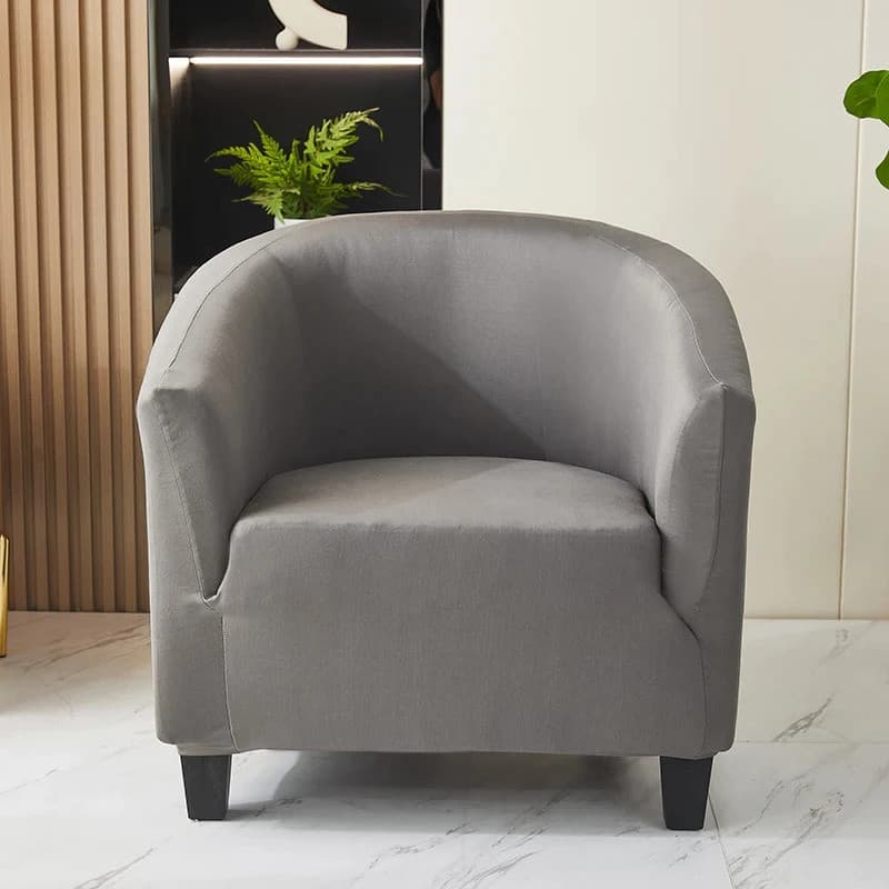 Capa De Sofá De Cor Sólida Stretch Club Slipcover Poltrona Elástica Assento Único