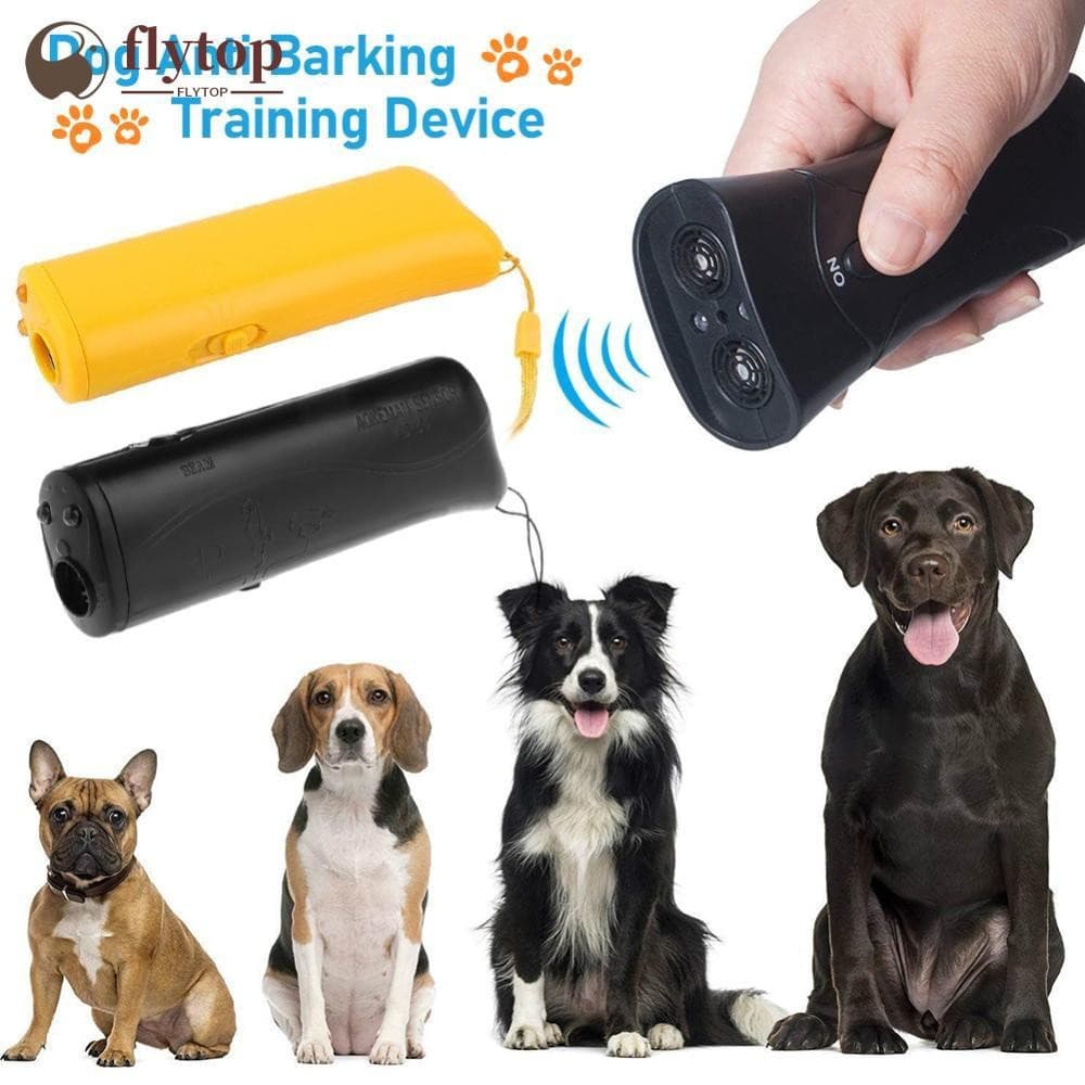 FLYTOP Dispositivo Portátil Anti-Latido 2 em 1 com LED, Repelente Ultrassônico para Cães e Treinador RJJZ