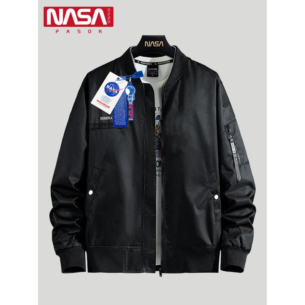 NASA Co-Branded 2026 Primavera Nova American Street Wear Flight Jacket High-End Simples Tamanho Grande Jaqueta Masculina