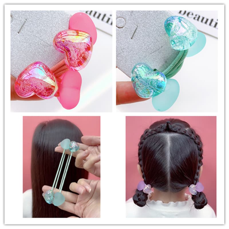 Xiaoxigua amor estrela faixa de borracha anel de cabelo das crianças laço de bebê faixa de borracha colorida não machuca