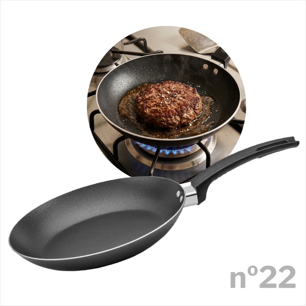 Frigideira Alumínio Francesa 22cm Revestimento Antiaderente Cozinha