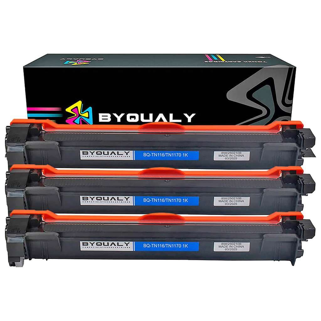 Kit 3x Toner Compatível com TN-116 ByQualy p/ HL-L1222 HL-L1222v HL-L1232w HL-L1232wv DCP-L1632w 1k