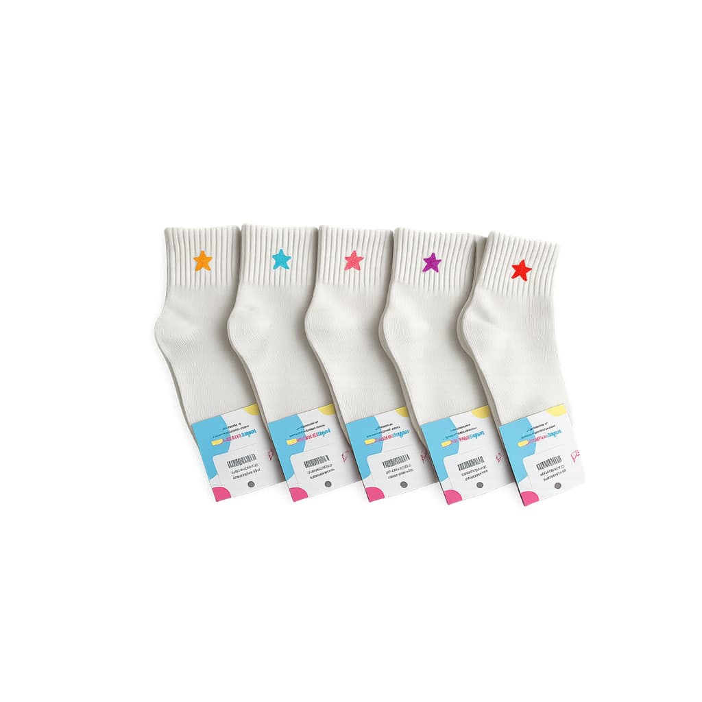 Kit B - 5 meias estrelas tam M (4 a 6 anos)