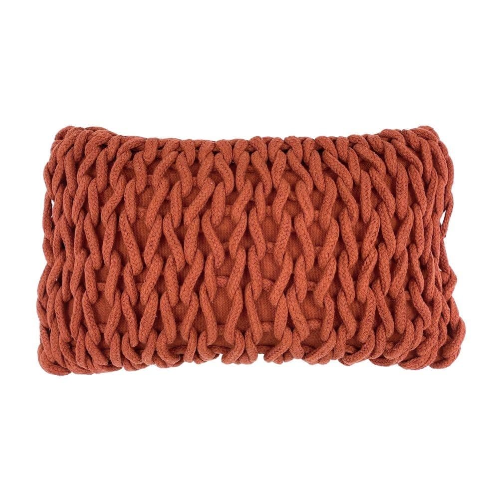 Capa Almofada Baguete Ponto Croche Terracota 30x50