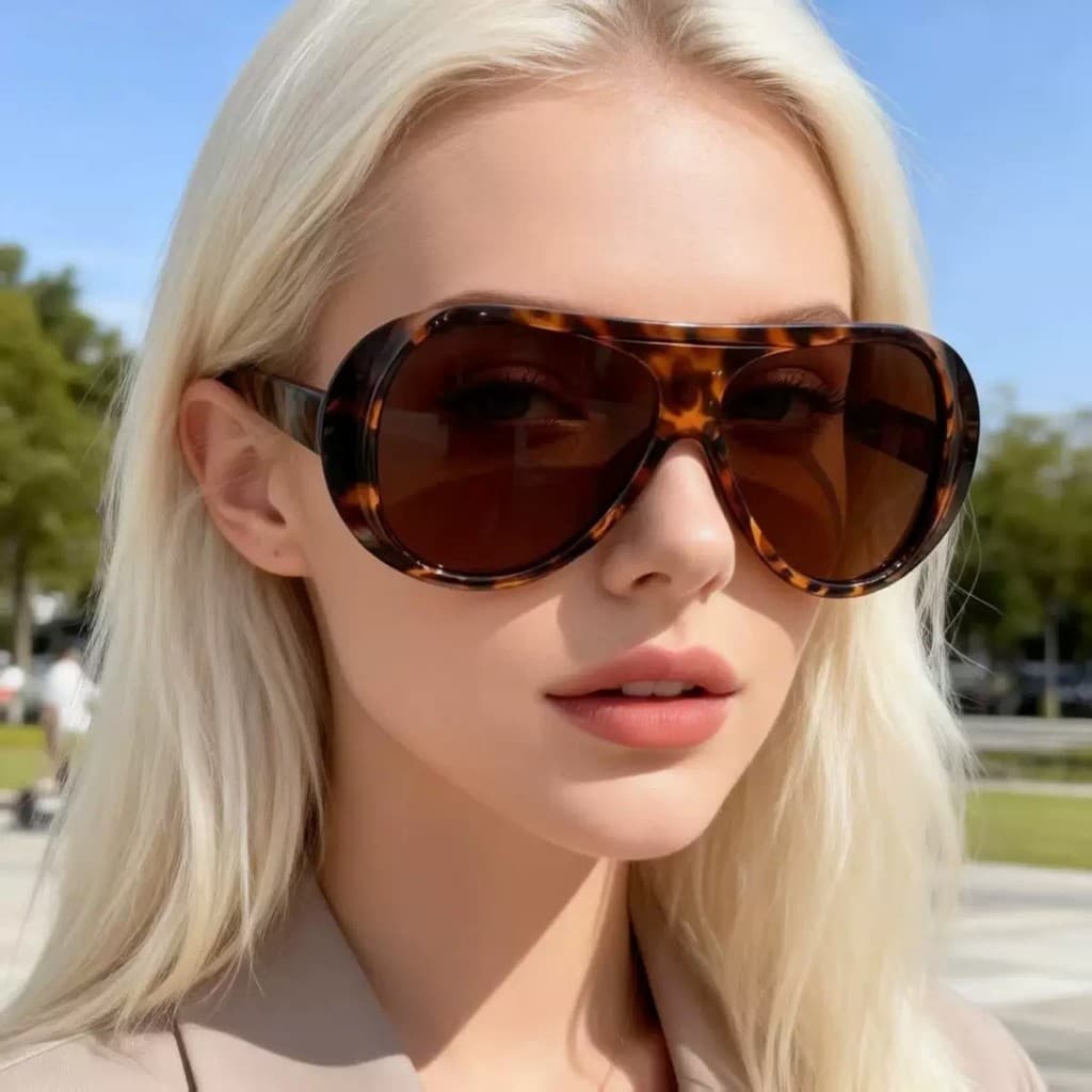 Moda Grande Quadro Óculos De Sol Proteção UV Retro Sapo Olhos Unisex Estilo High-End Para Negócios E Uso Casual